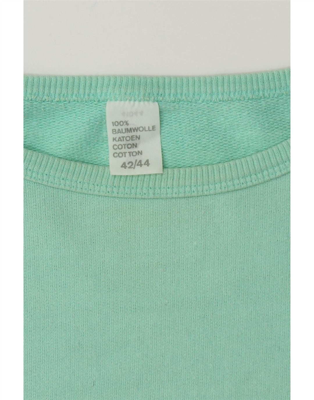 Pulover VINTAGE pentru damă IT 42/44 bumbac turcoaz mediu