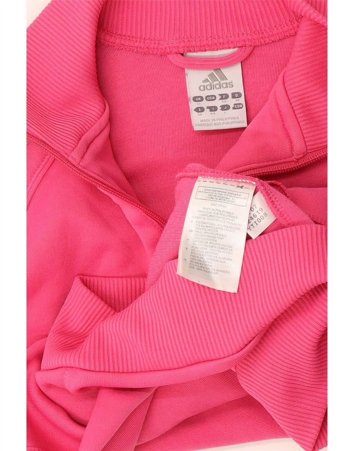 Jachetă de top pentru trening Adidas Crop pentru femei UK 12 Poliester roz mediu