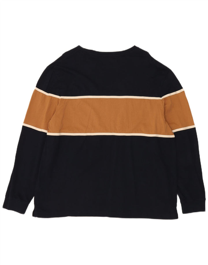Bluză pentru bărbați Marks & Spencer cu mânecă lungă 2XL bleumarin, bumbac color bloc