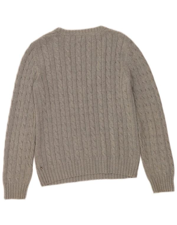 Pulover Tommy Hilfiger pentru femei cu decolteu în V UK 14 bumbac gri mediu