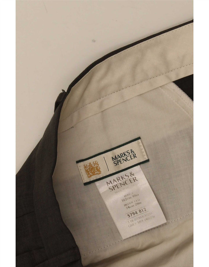 Pantaloni casual pentru bărbați Marks & Spencer L40 L29 Gri poliester