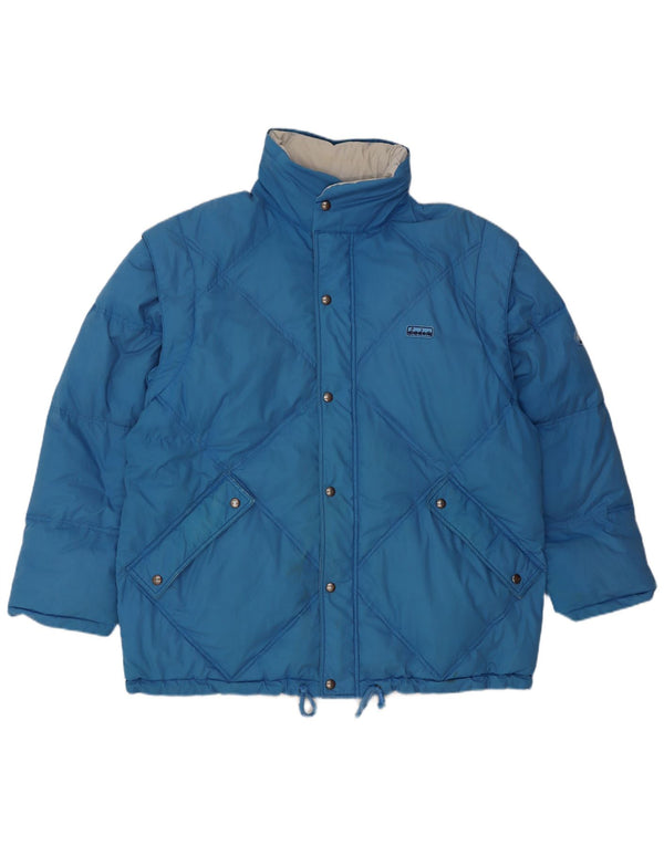 Diadora Mens Hooded Reversible Padded Jacket UK 40 Large Blue Polyester