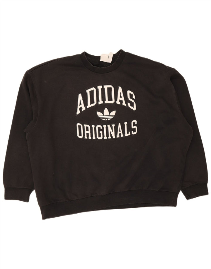 Pulover adidas pentru femei grafic supradimensionat UK 16/18 mare negru