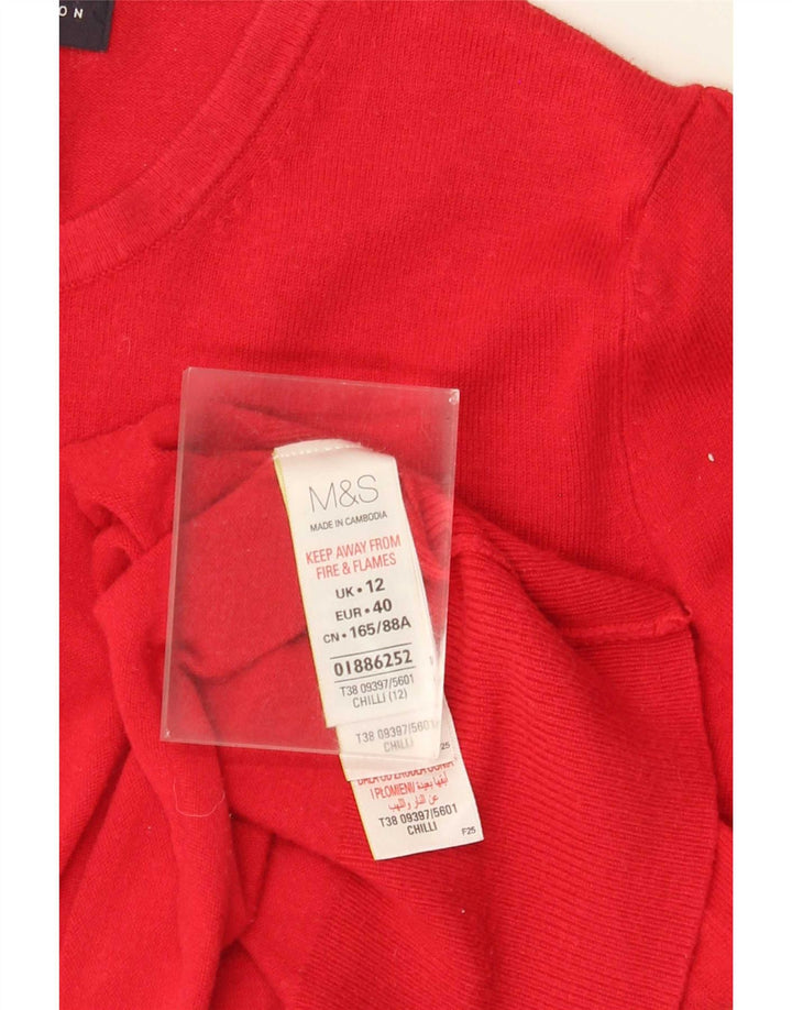 Pulover cardigan pentru femei Marks & Spencer UK 12 Medium Red Viscose
