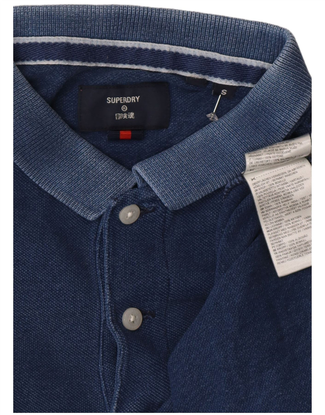 Tricou polo pentru bărbați Superdry, bumbac, albastru bleumarin