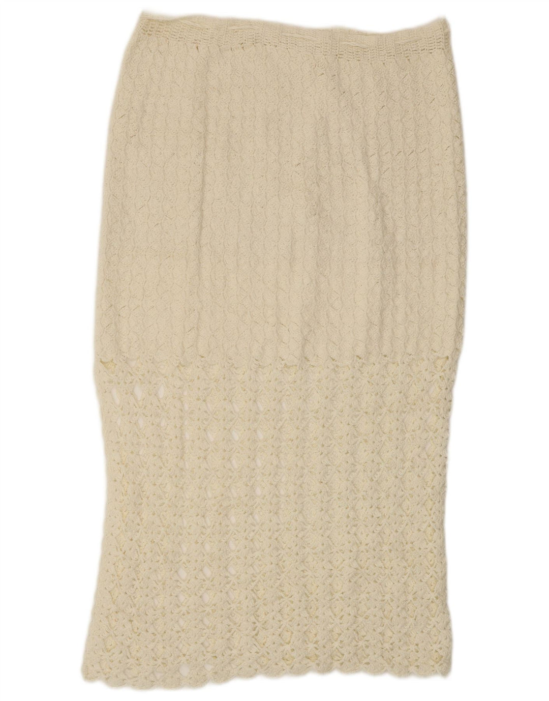 Fusta midi croșetată pentru femei VINTAGE W32 Large White