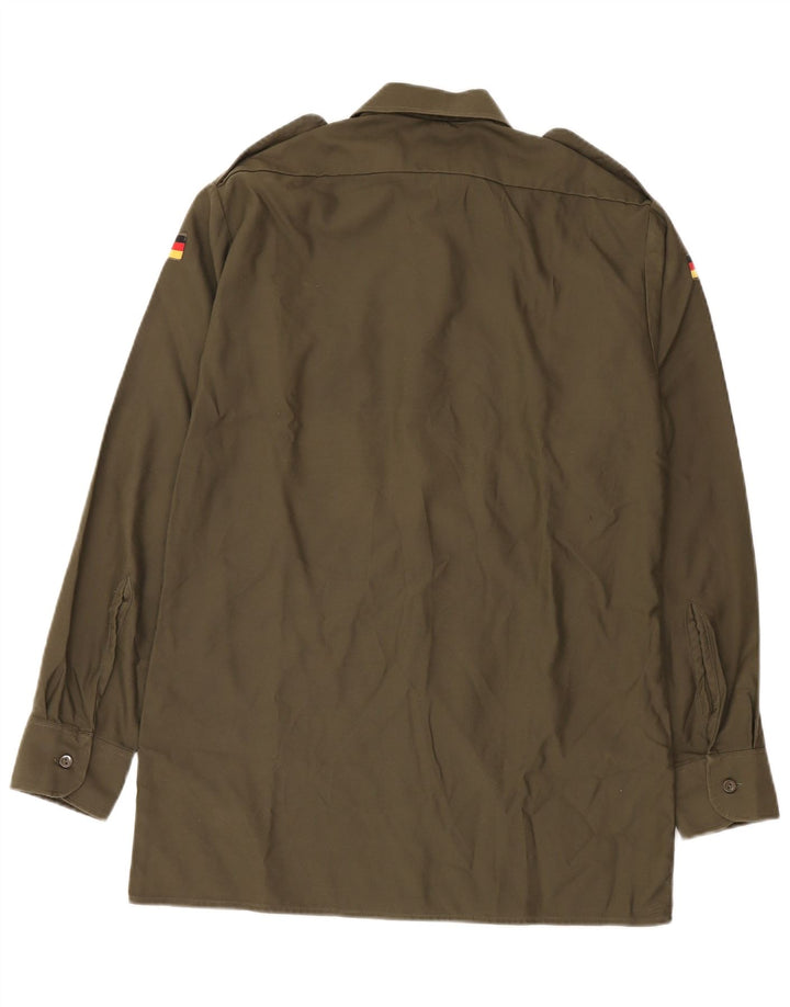 Cămașă militară vintage pentru bărbați din Germania, mărimea 39/40 Medium Khaki Army