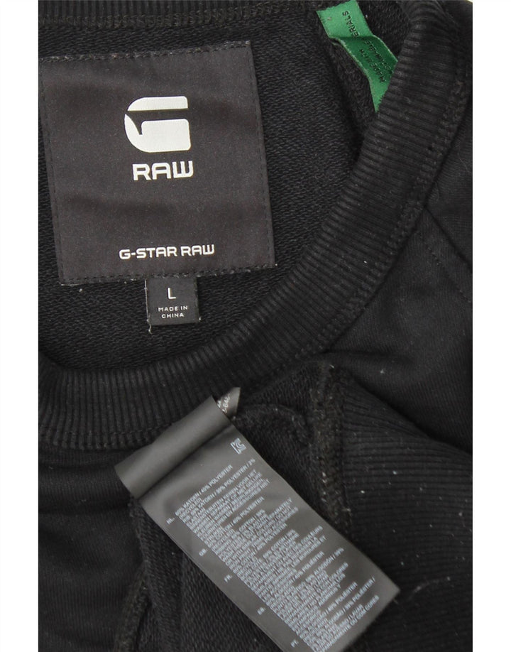 Hanorac grafic pentru bărbați G-Star Pulover mare, negru, color block, bumbac