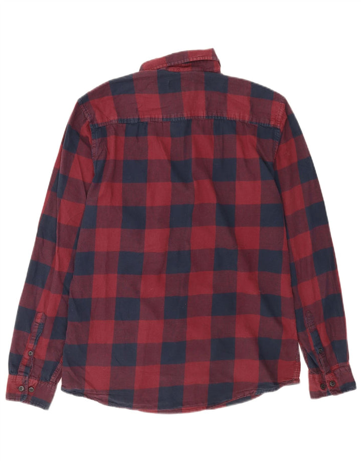 Cămașă de flanel Jack & Jones pentru bărbați, bumbac vichy burgundy mediu