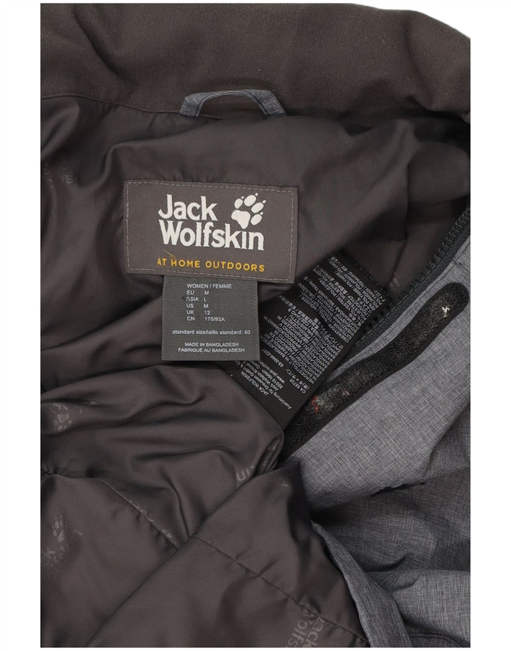 Jachetă impermeabilă cu glugă pentru femei JACK WOLFSKIN UK 12 Poliester gri mediu