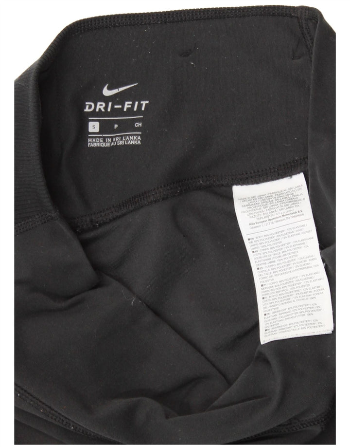 Pantaloni de trening grafic pentru femei NIKE Dri Fit Pantaloni de jogging UK 8 Small Black