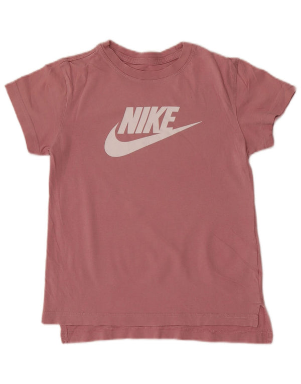 Tricou grafic Nike pentru fete Top 10-11 ani bumbac roz mediu