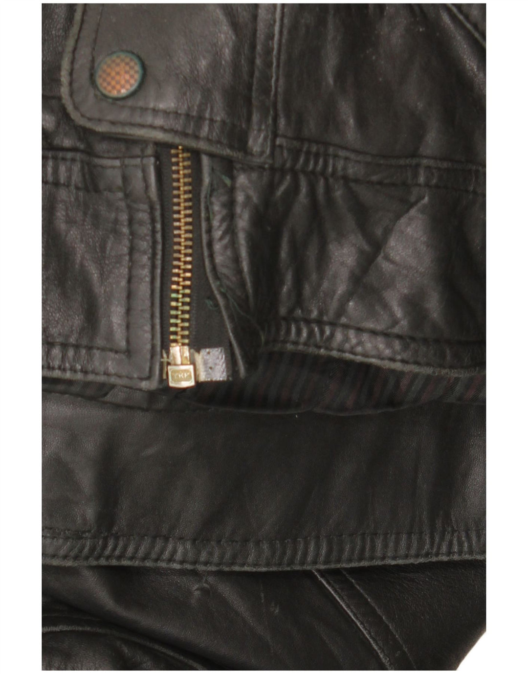 Jachetă de piele vintage pentru bărbați UK 42 XL din piele neagră
