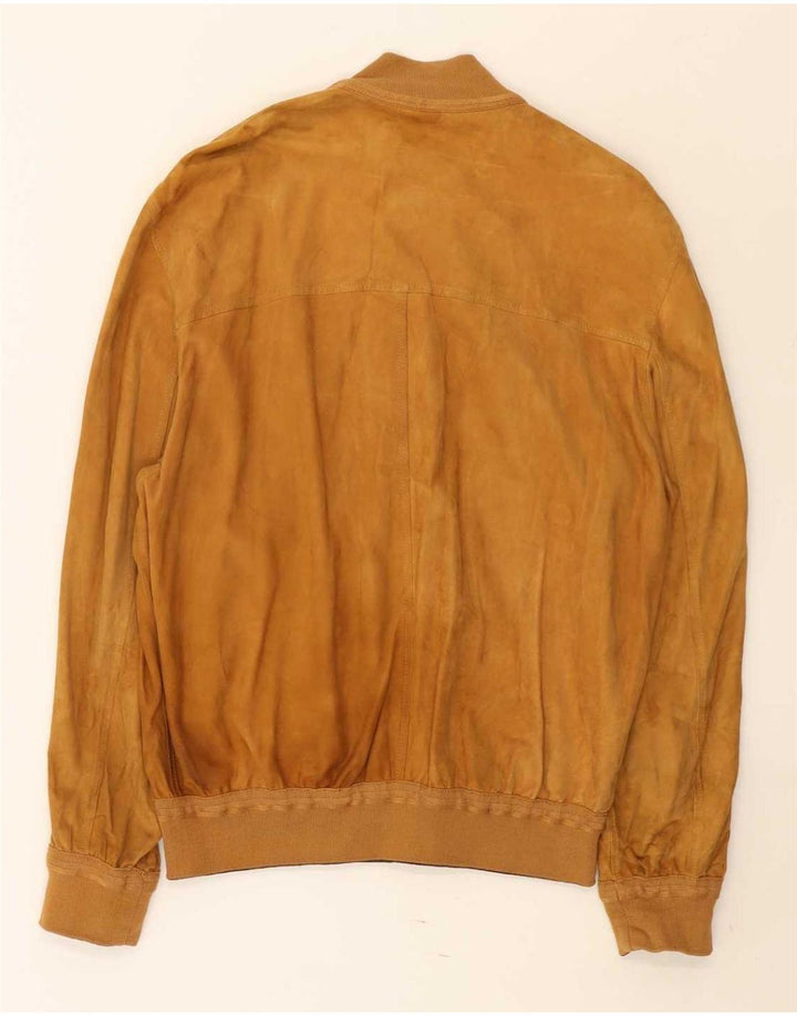 Jachetă vintage pentru bărbați reversibilă din piele intoarsa UK 38 Maro mediu Colorblock