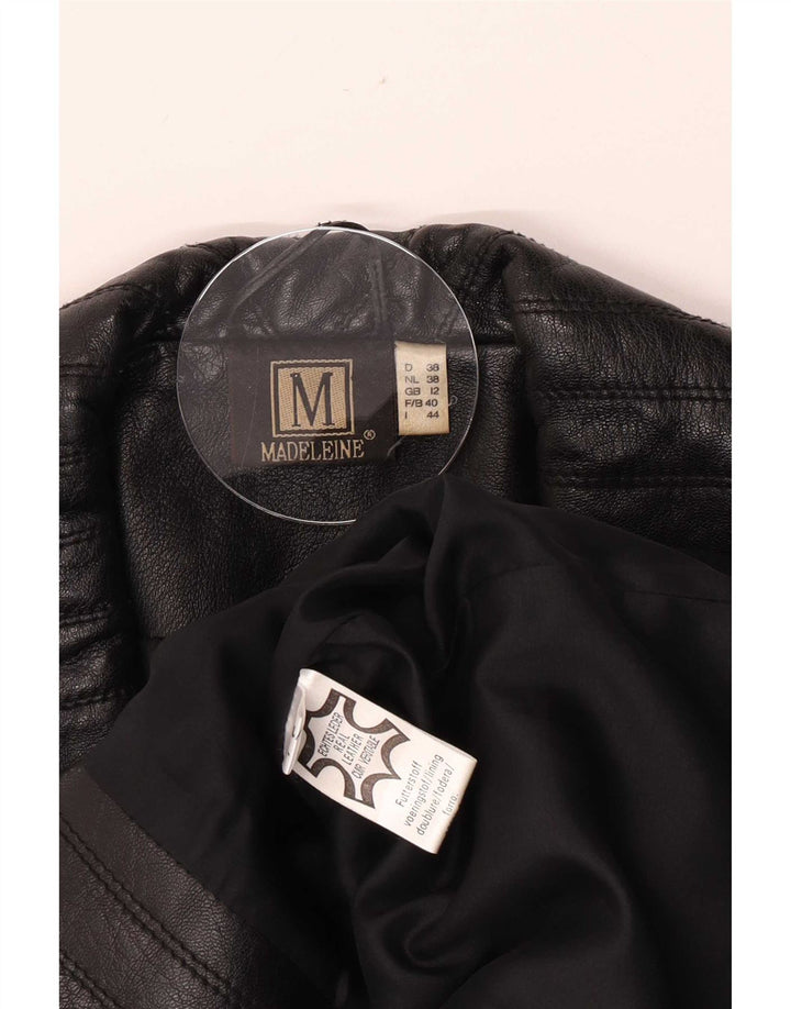 Jachetă de piele pentru femei Madeleine, cu două piept, UK 12 Medium Black