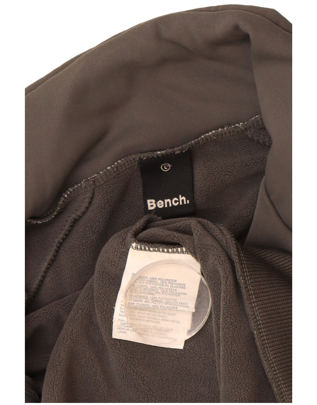 BENCH Trening cu grafică pentru bărbați Jachetă mare, gri, poliester color bloc