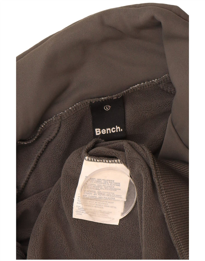 BENCH Trening cu grafică pentru bărbați Jachetă mare, gri, poliester color bloc