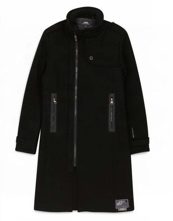 G-Star Womens Overcoat UK 14 Medium Black Wool