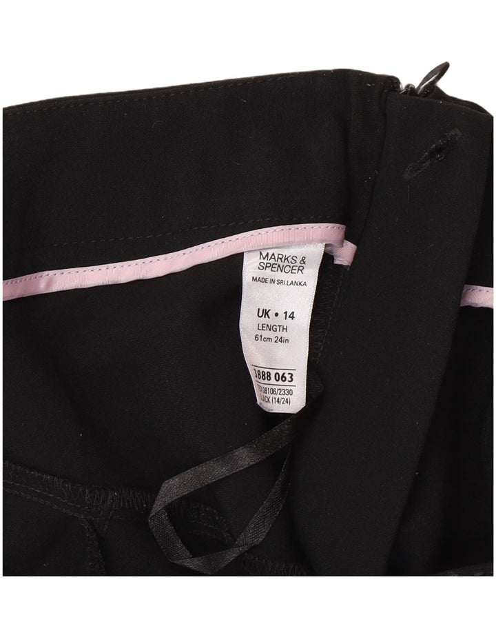 Fustă A-Line pentru femei Marks & Spencer UK 14 Large W32 Poliester negru