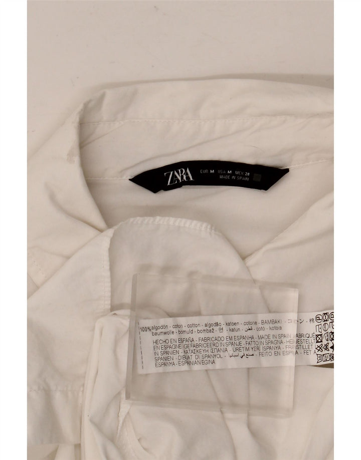 Rochie cămașă supradimensionată pentru femei ZARA UK 14 Bumbac alb mediu