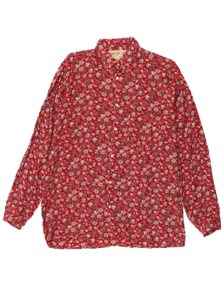 Cămașă Bărbați VINTAGE Roșu Mediu Floral