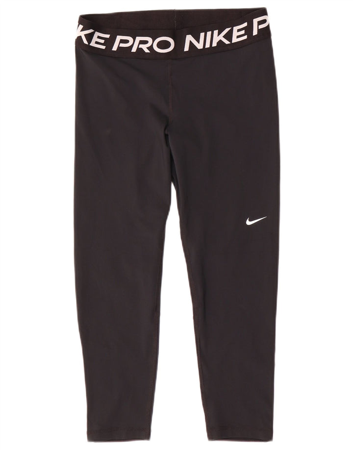 Leggings Nike Dri Fit Graphic Capri pentru femei UK 14 Poliester mediu negru