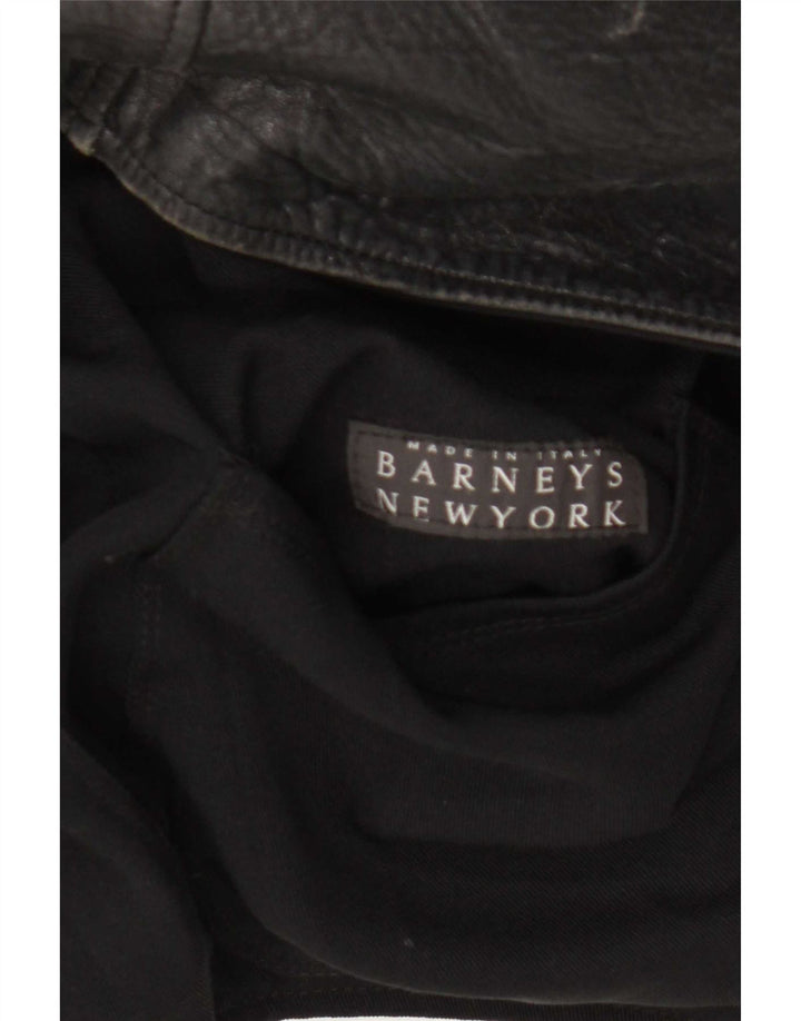 Jachetă de piele BARNEYS pentru bărbați UK 36 Small Black