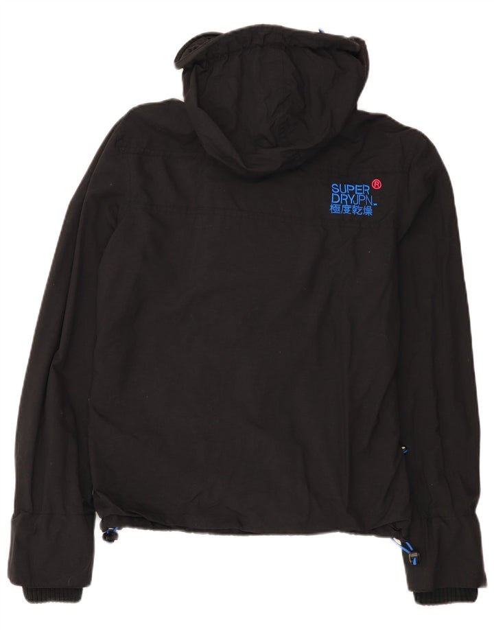 Jachetă de ploaie cu glugă Superdry Windcheater pentru femei UK 14 Medium Black Nylon