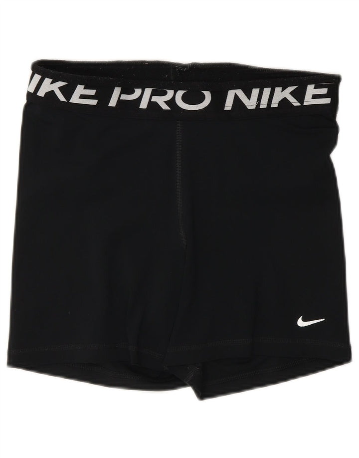 Pantaloni scurți sport NIKE Dri Fit Graphic pentru femei, mediu negru