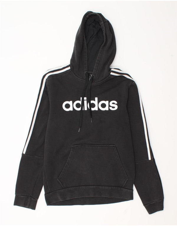 Pulover cu glugă cu grafic pentru bărbați Adidas, bumbac mediu negru