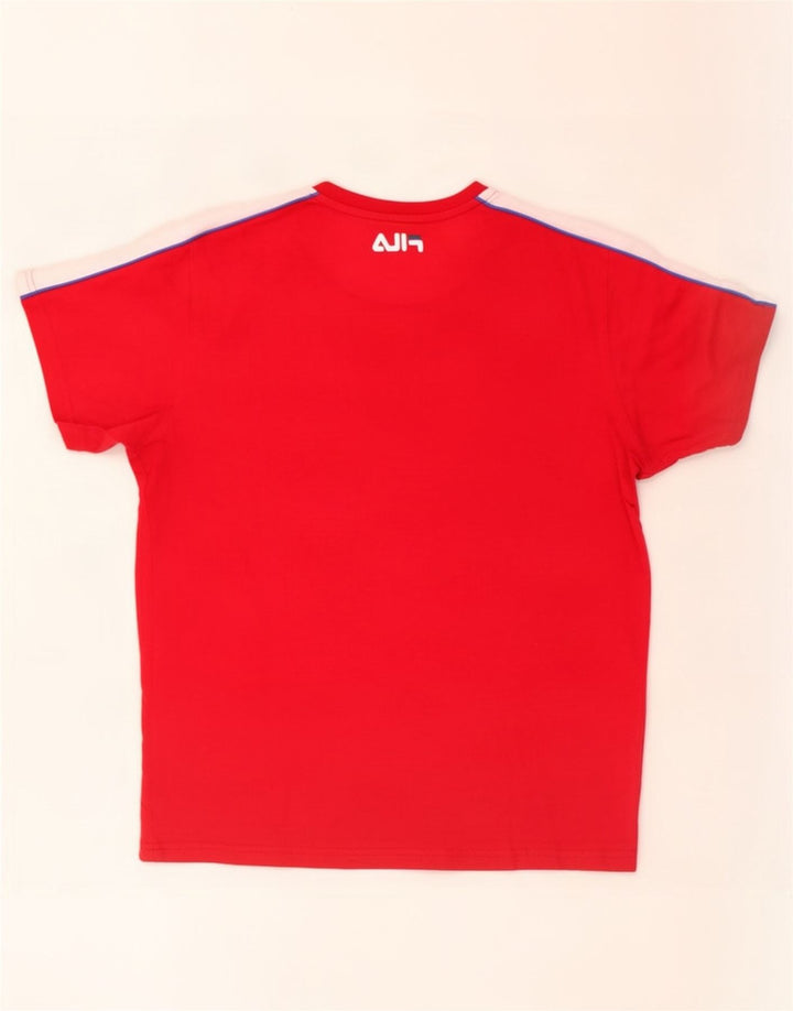Tricou pentru bărbați Fila Top mic roșu Colorblock