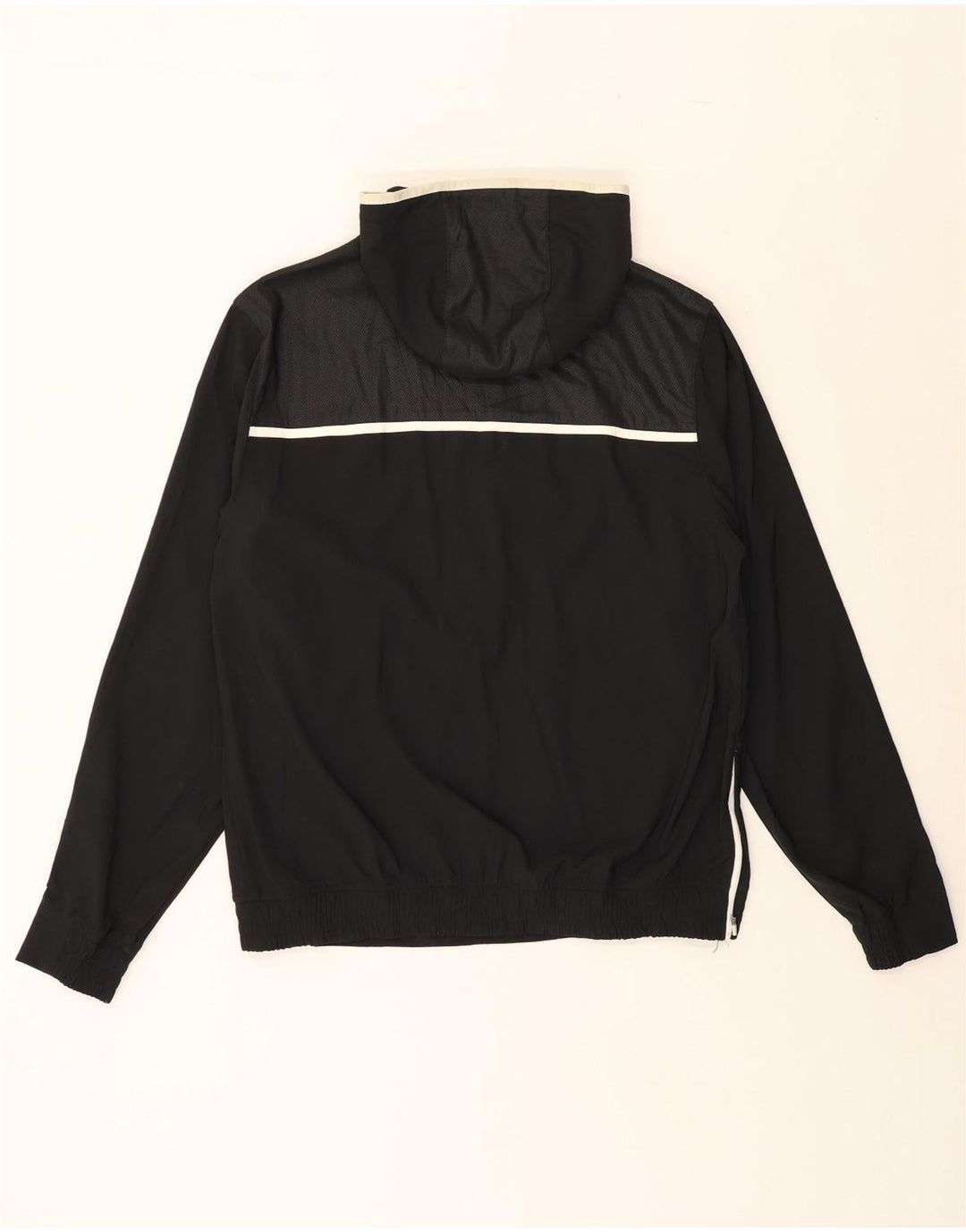 UNDER ARMOUR Mens Graphic Hooded Pullover Tracksuit Top Medium Black Vintage Under Armour and Second-Hand Under Armour from Messina Hembry 