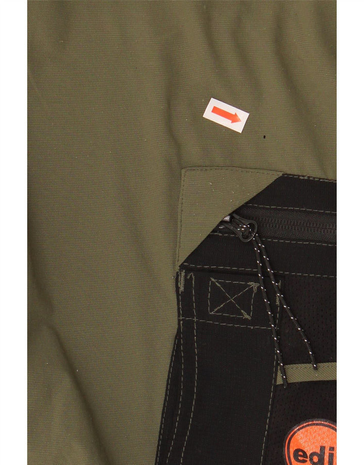 Pantaloni scurți vintage pentru bărbați cu grafic cargo mari W34 kaki colorblock