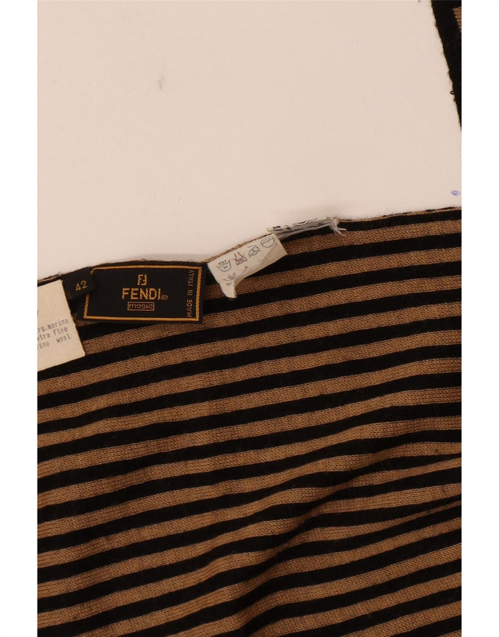 Şal pentru femei Fendi IT 42 Medium Bej Dună Merinos Lână de designer