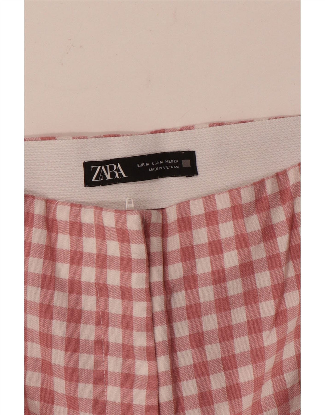 Pantaloni tăiați drept pentru femei Zara Mediu L28 L25 Roz Check