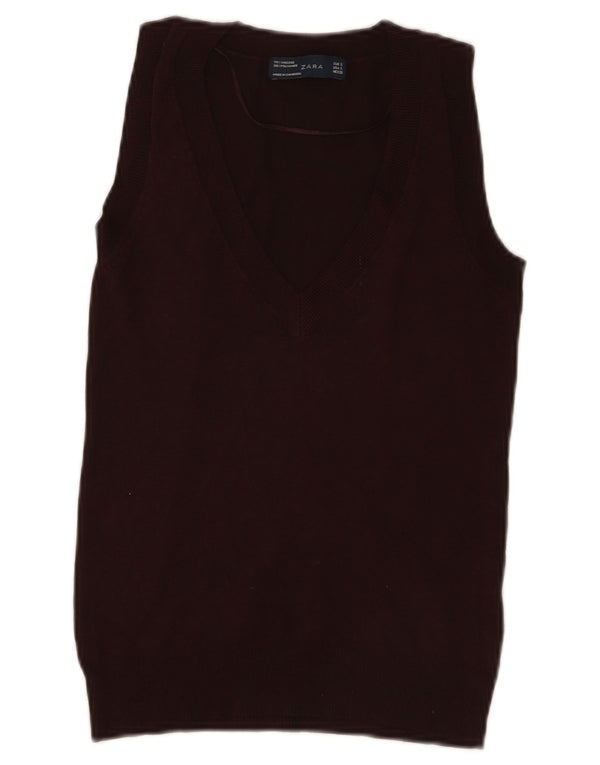 Vestă pentru femei Zara UK 10 Small Brown Viscose