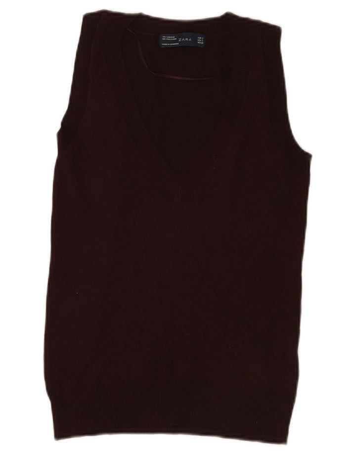 Vestă pentru femei Zara UK 10 Small Brown Viscose