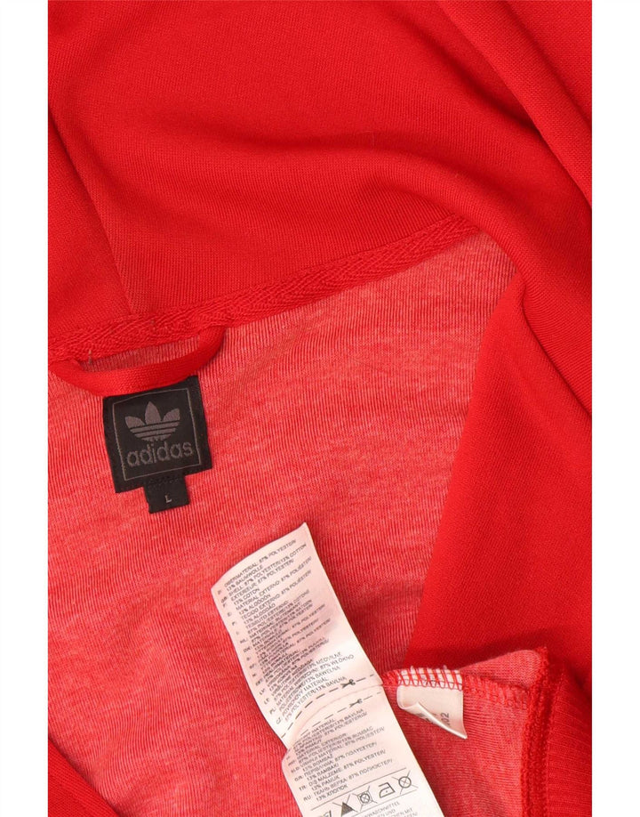 Pulover Adidas pentru bărbați, cu fermoar, poliester roșu mare