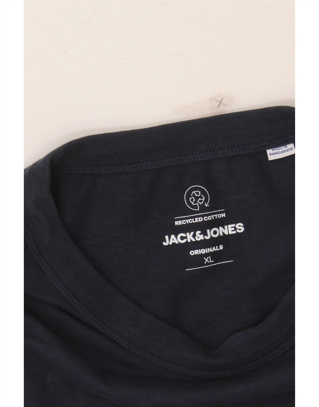JACK & JONES Mens Graphic Top Long Sleeve XL Navy Blue Vintage Jack & Jones and Second-Hand Jack & Jones from Messina Hembry 