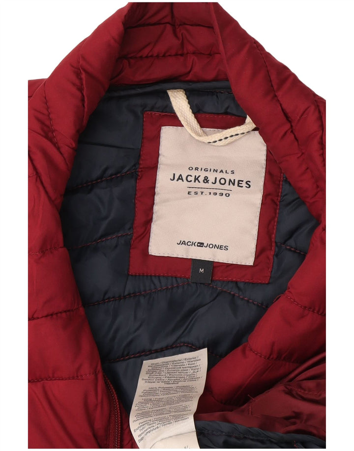 Jack & Jones Gilet căptușit pentru bărbați UK 38 Medium Burgundy Poliester