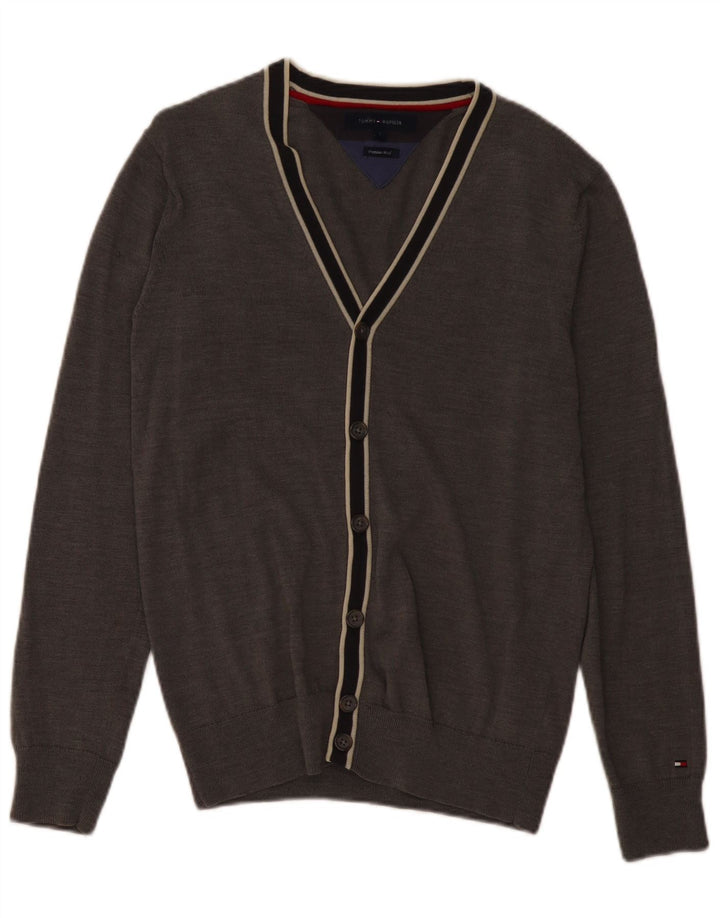 Pulover cardigan pentru bărbați Tommy Hilfiger, lână gri mică