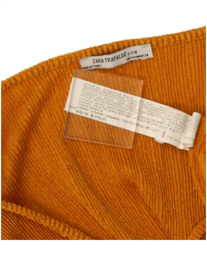 Bluză Trafaluc Crop pentru femei Zara UK 14 Poliester portocaliu mediu