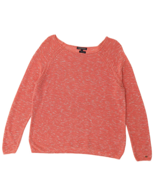 Pulover Tommy Hilfiger pentru damă, cu gât de barca, UK 14 Medium Pink Flecked