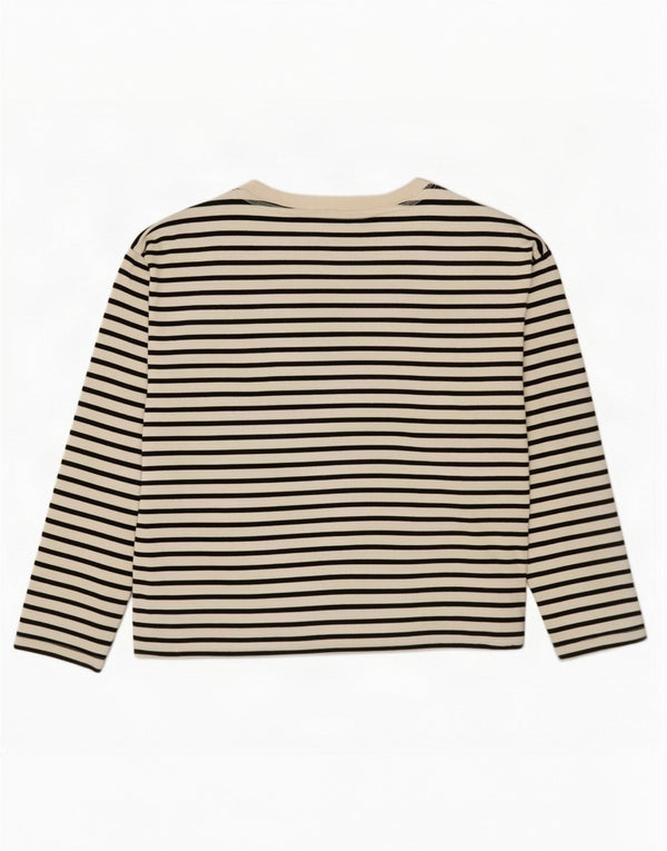 Top femeie Zara cu mânecă lungă UK 18 XL cu dungi albe