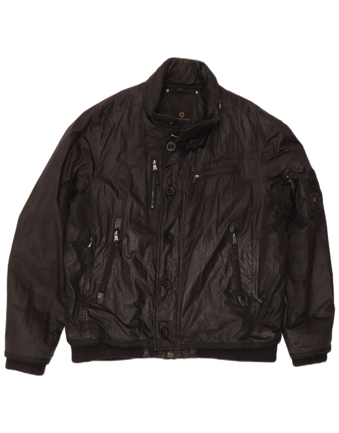 Jachetă bomber cu glugă pentru bărbați Milestone UK 44 2XL Poliester negru
