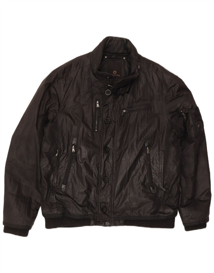Jachetă bomber cu glugă pentru bărbați Milestone UK 44 2XL Poliester negru