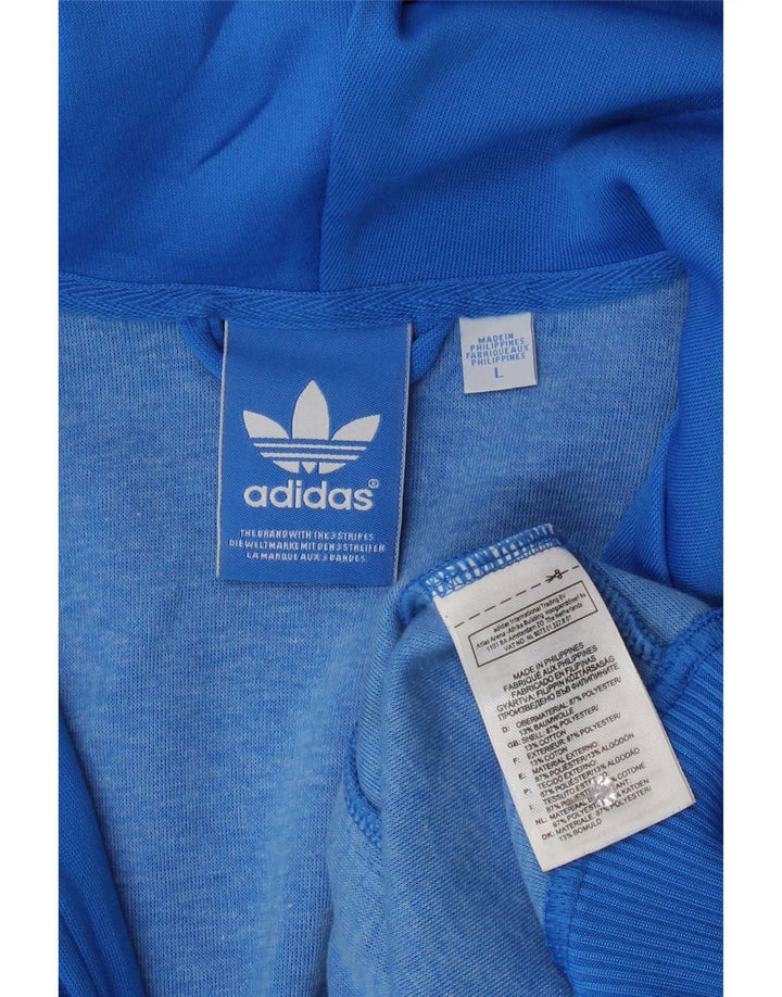 Pulover Adidas pentru bărbați, cu fermoar, poliester, mare, albastru