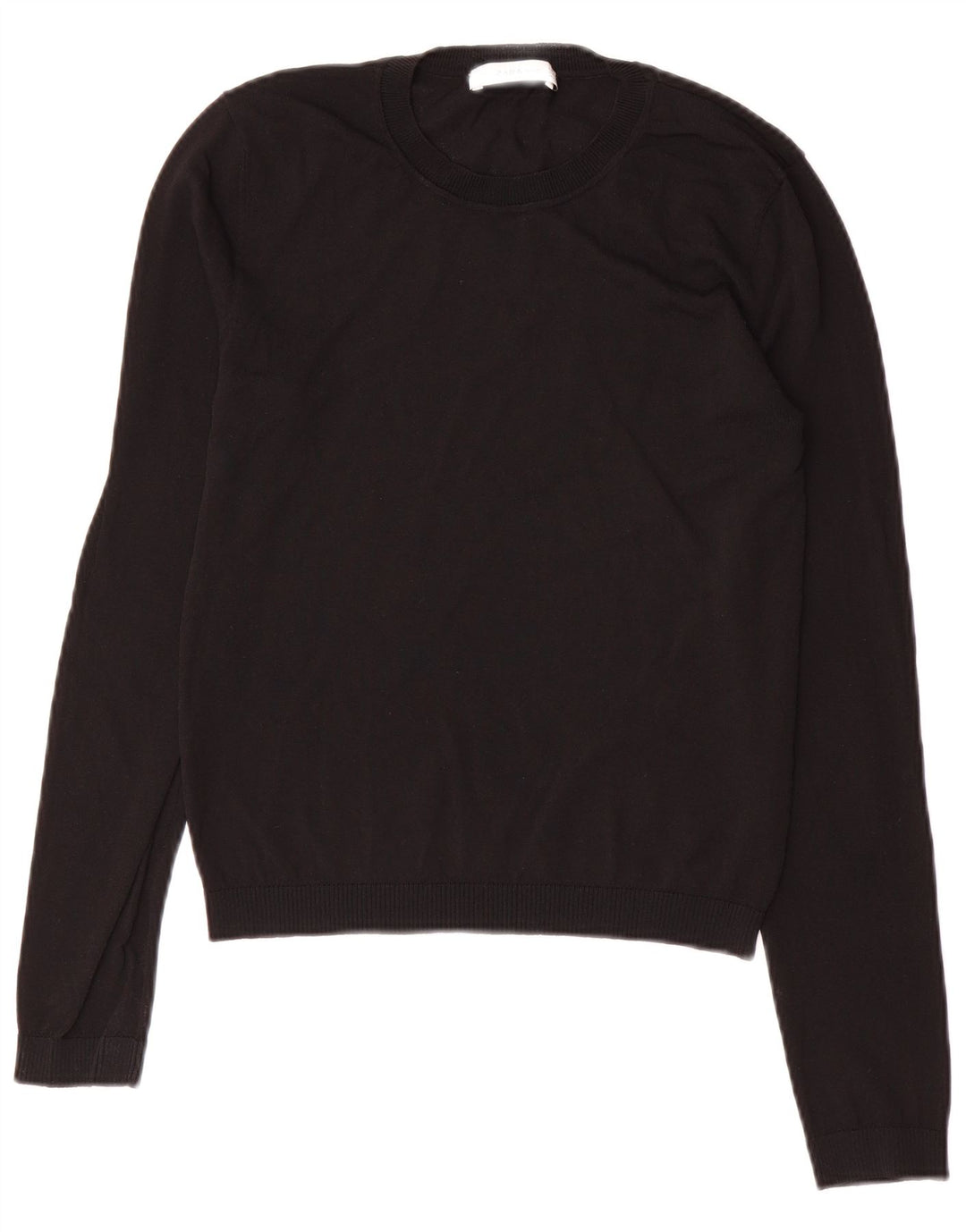 Zara Womens Crew Neck Jumper Sweater UK 10 Small Black