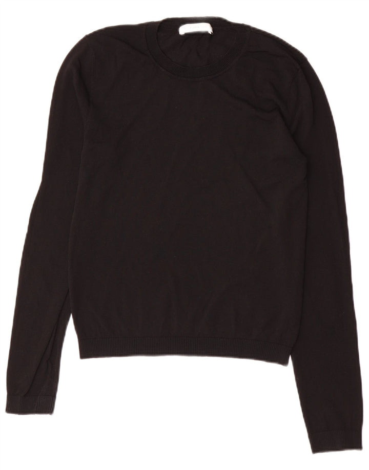 Zara Womens Crew Neck Jumper Sweater UK 10 Small Black