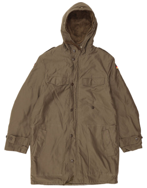 Vintage Mens Hooded Military Parka Jacket UK 38 Medium Khaki